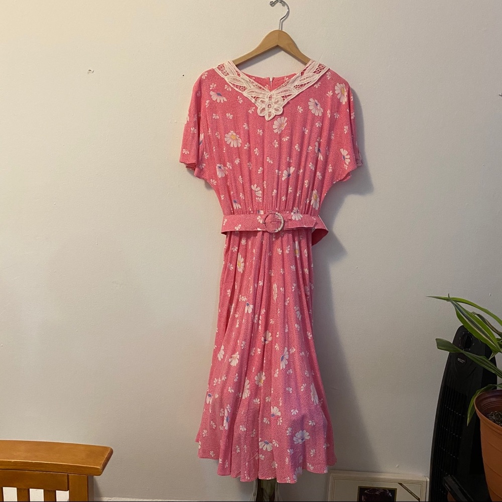 MELISSA LANE VINTAGE FLOWER BELTED DRESS